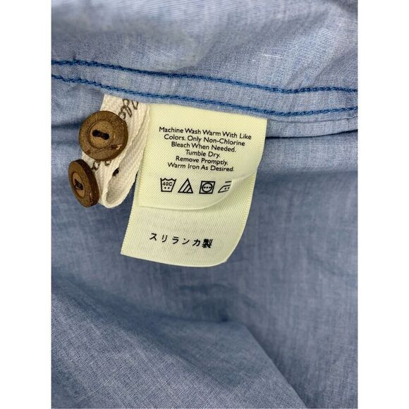 EDDIE BAUER Hawaiian Tropical Button Up Short Sleeve Shirt Size L Tall - Picture 4 of 4